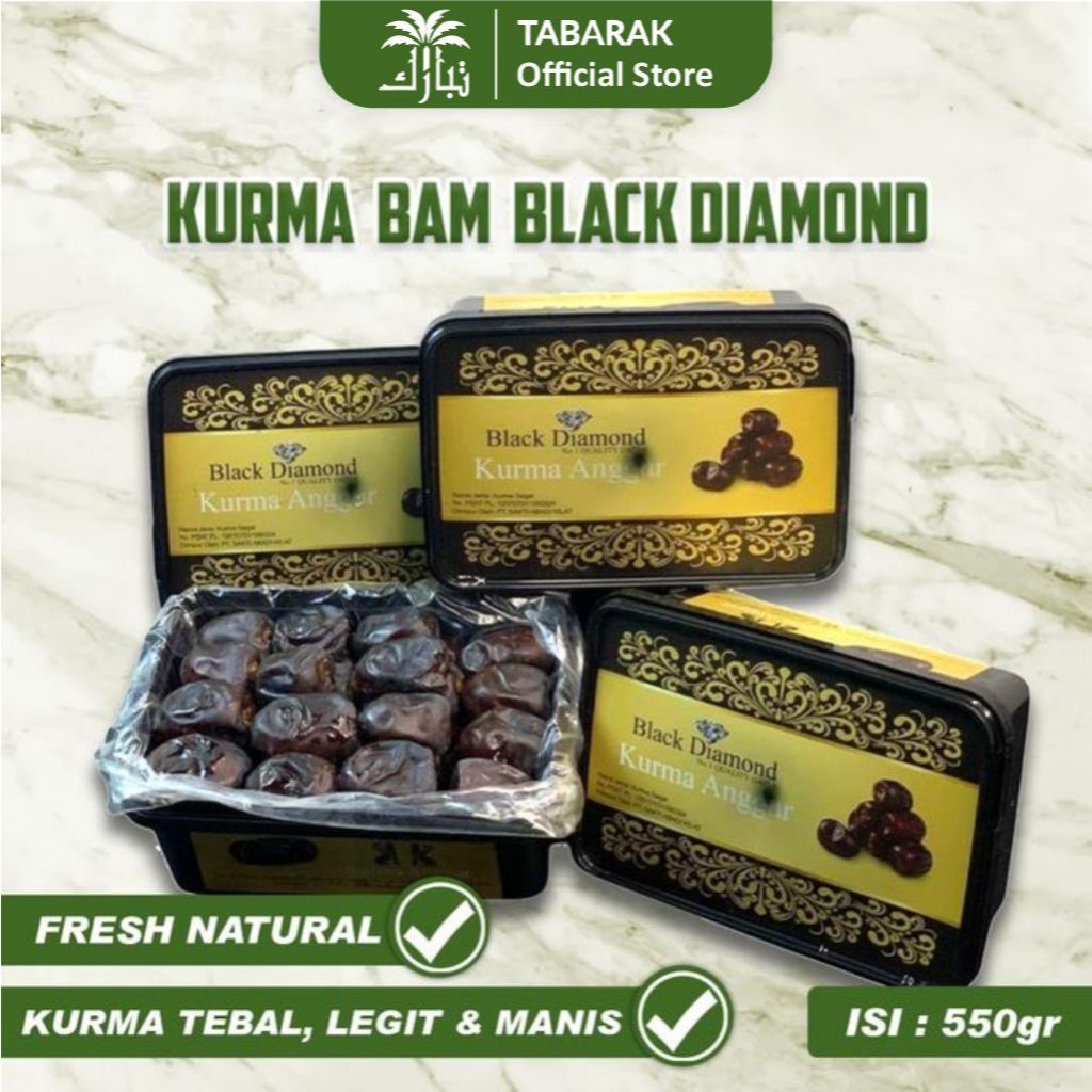 Kurma Kemasan 550gr - Kurma Anggur Bam Black Diamond Original 100% - High Quality Dates