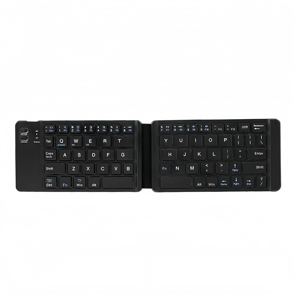 Bluetooth Keyboard Dual Folding Keyboard Foldable Mini Keyboard Rechargeable Keyboard For Laptop Tab