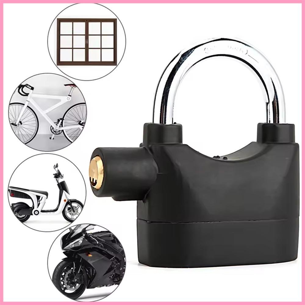 Gembok Anti Maling Original Gembok Alarm Anti Bongkar Kunci Pintu Hitam Anti Air Sirene Alarm Gembok