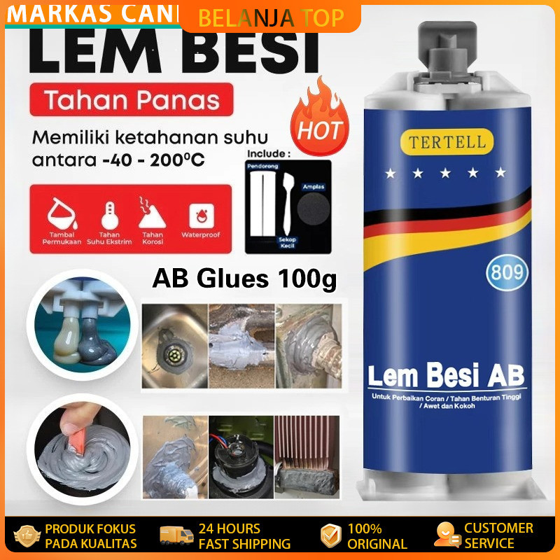 Lem AB Besi Super Kuat Tahan Panas Kafuter Lem Perekat Super Untuk Reparasi Mobil /Rumah  Lem Besi K