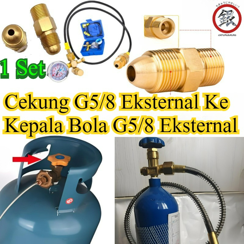 Cekung G5/8 Eksternal Ke Kepala Bola G5/8 Eksternal/Konektor Tabung G5/8 Internal Ke Eksternal Doubl