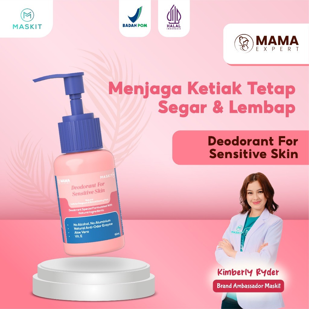 Deodorant Ibu Hamil & Menyusui Alami untuk Kulit Sensitif - Penghilang Bau Ketiak Deodoran - No Alum