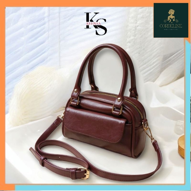 KEENSA Aira Bag Tas Wanita Terbaru Boston Bag Tas Tangan Tas Selempang Kecil Persegi Tas Genggam Tas