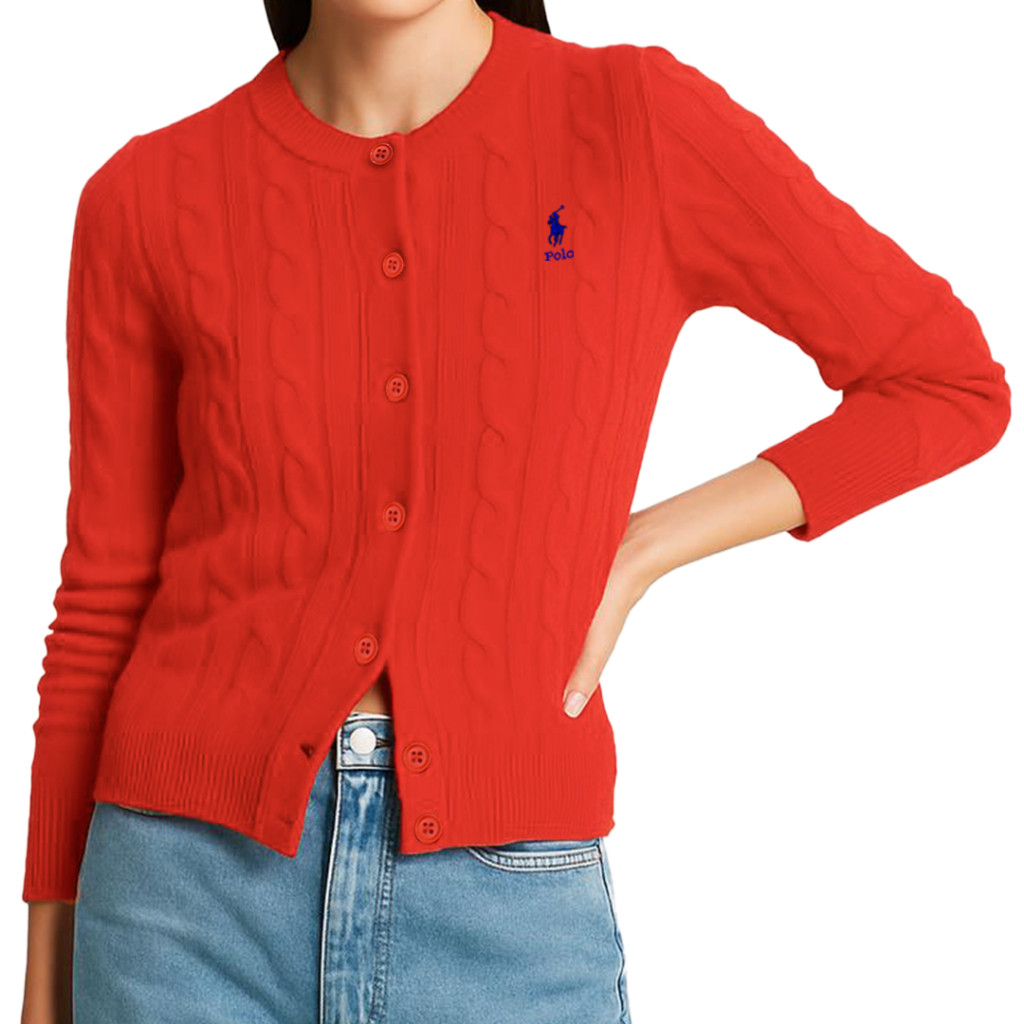 LAVONNE.STORE POLO SPORT - 70.8001.10 Ladies Cardigan - Poppy Red