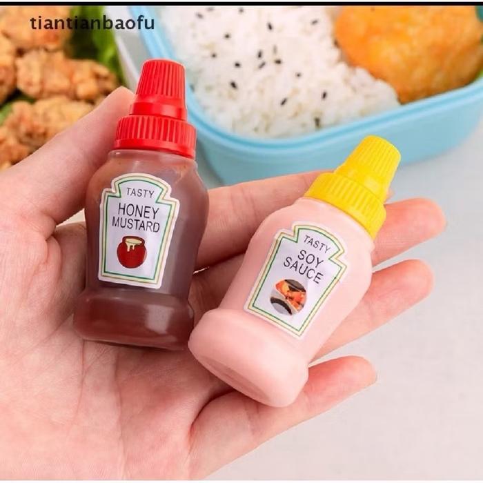BOTOL SAUS MINI BENTO / BOTTLE SAUCE SALAD BENTO MINI BEKAL MAKAN 2PCS SH E35 - BOTOL MINI SAUCE 2PC