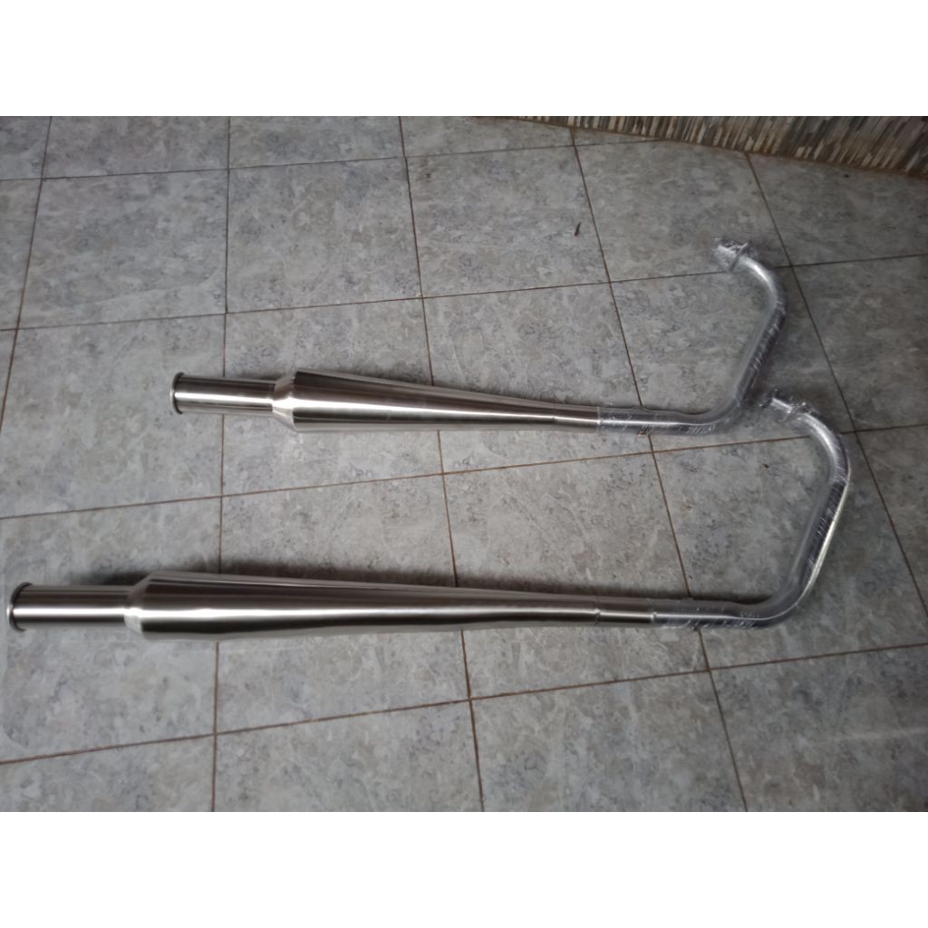 Knalpot chopper,Bobber, japstyle jokowi (fullset) mp,gl,Tiger, scorpio