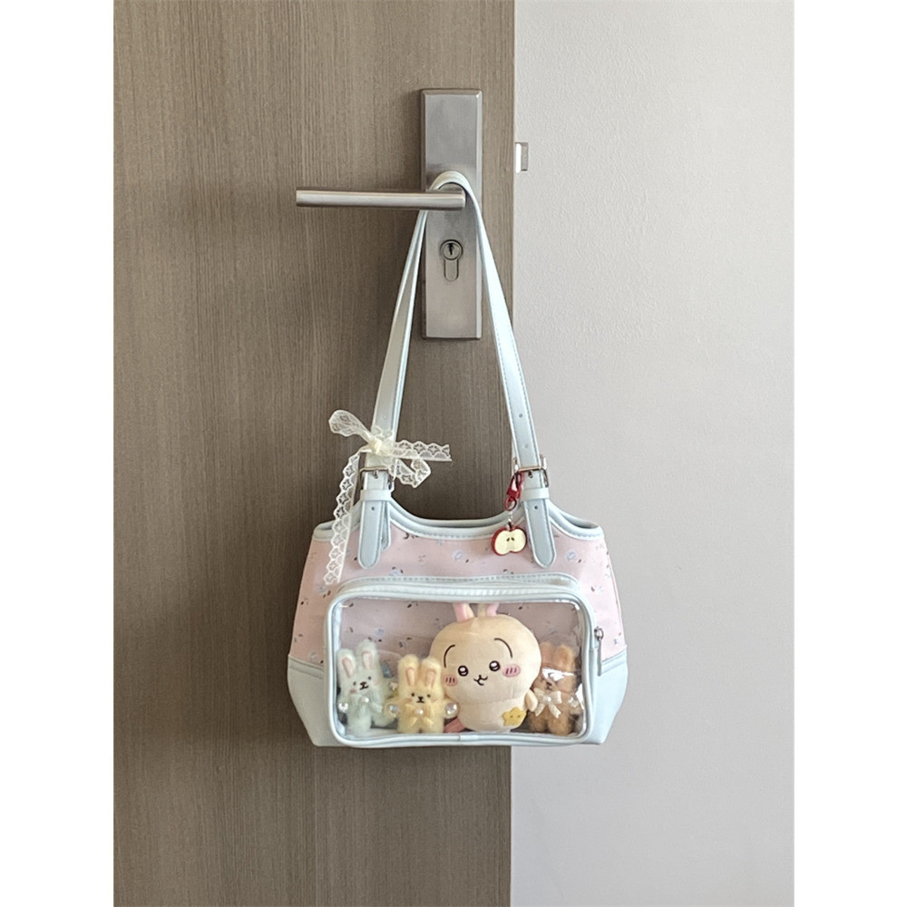 Qian Yibo Pain Bag Blue Pink Flower Breaking Pain Bag One Shoulder Baby Bag Small Fresh Daily Small 