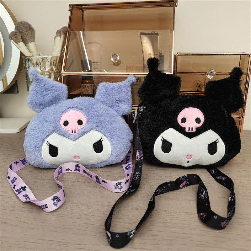 Cute Cartoon Sanrio Doll Bag Japanese  Kuromi Plush Bag ildren's Doll Storage ange Small Bag Crossbo