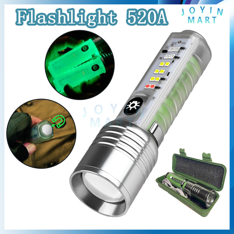Senter Maghnet Zoom / Senter Transparan 520a / Waterproof Flashlight
