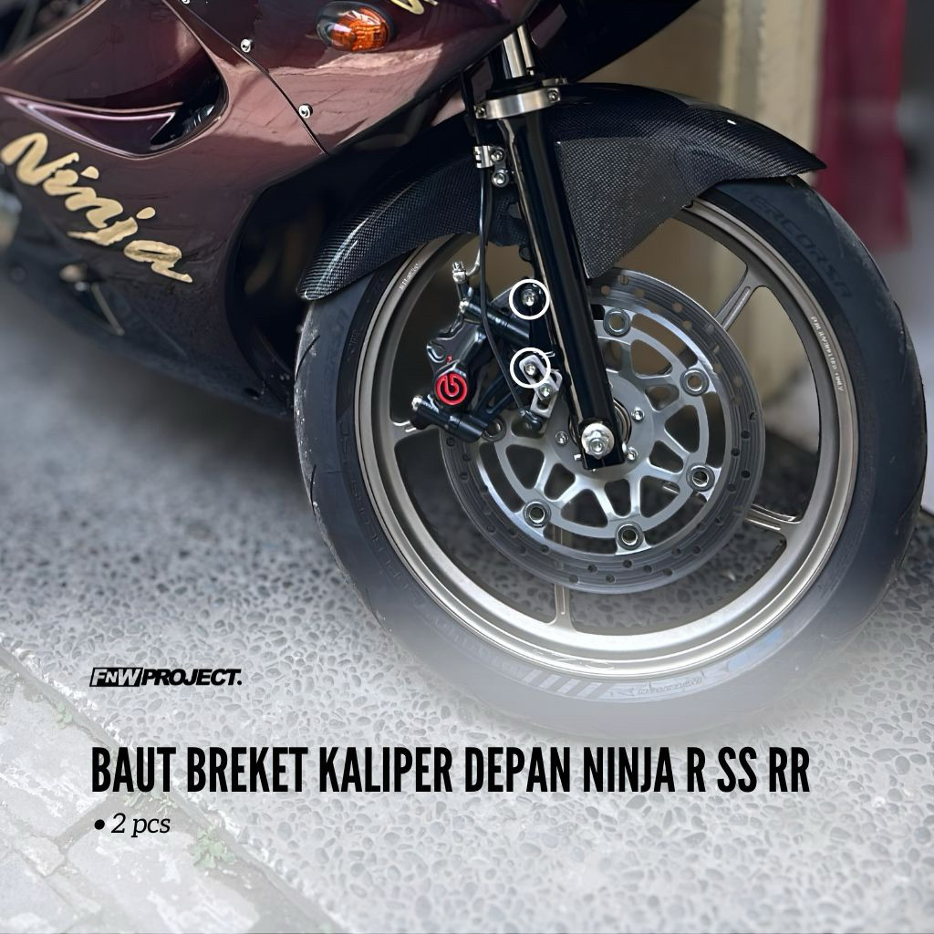 BAUT TITANIUM BREKET KALIPER DEPAN NINJA R SS RR