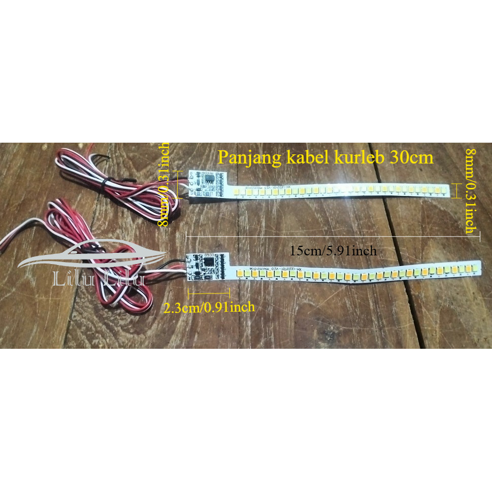 Lampu Led DRL Sen running Putih Kuning jalan 15cm 1pc 1 buah tanpa kabel