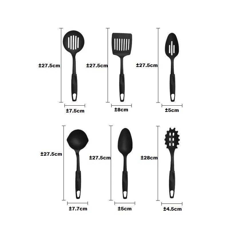 PROMO Sutil Silikon Set 6 in 1 Premium | Spatula Gagang Kayu Anti Baret Wajan Teflon | Alat Masak Da