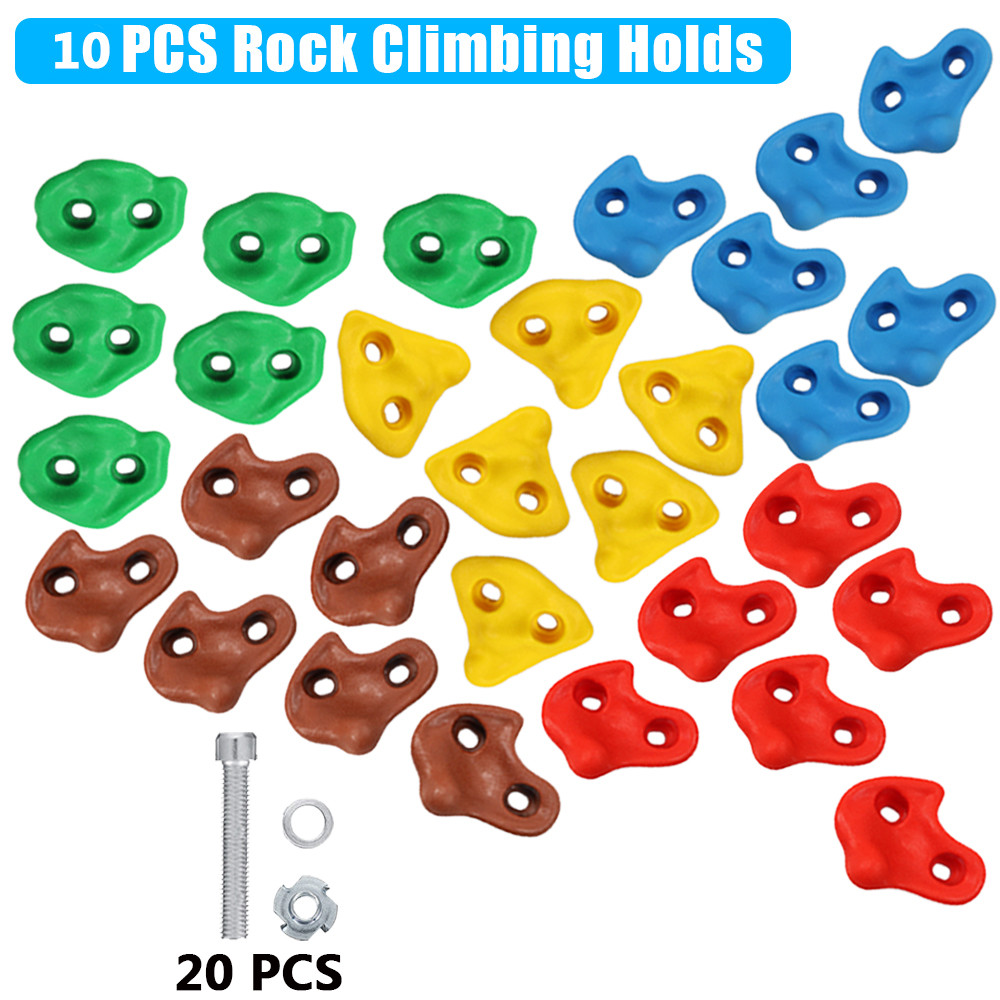10pcs Climbing Holds-Rock Climbing Holds for Kids with Installation Hardware-Climbing Grips for DIY 