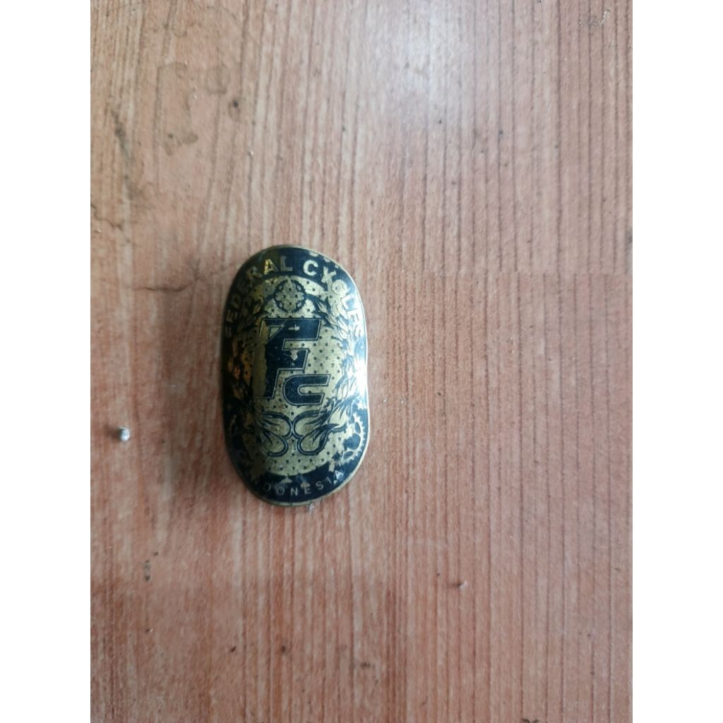 emblem sepeda federal cycle bahan kuningan second
