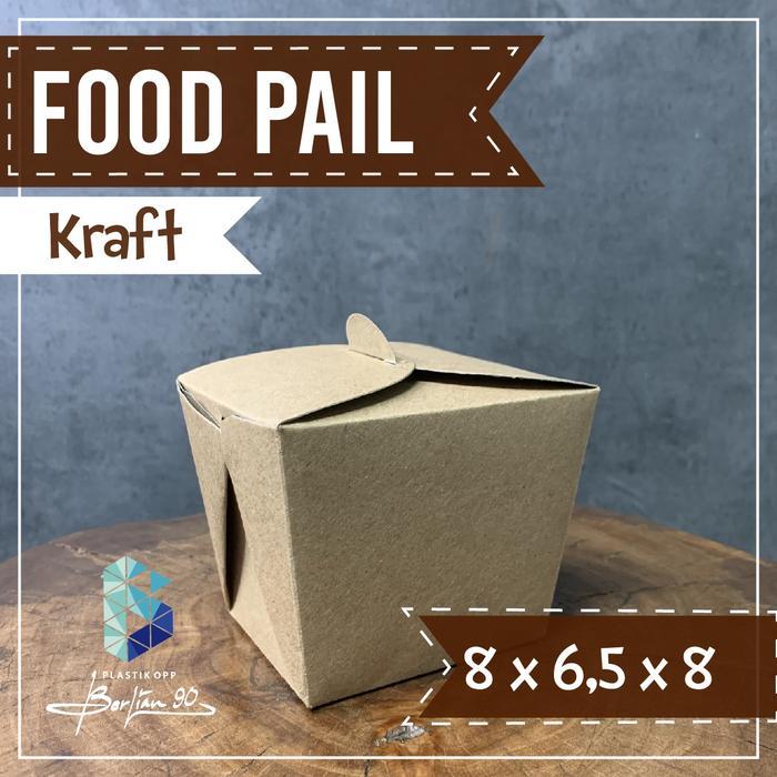 Food Pail Rice Bowl Paper Rice Box Lunch Box Takeaway Kraft Grosir - L
