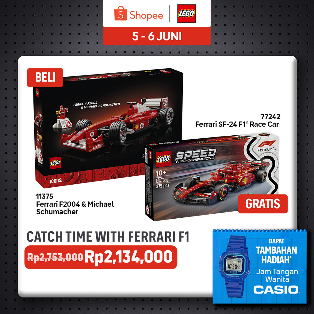 LEGO Ferrari Bundle - LEGO Icons 11375 Ferrari F2004 & Michael Schumacher + LEGO Speed Champions 772
