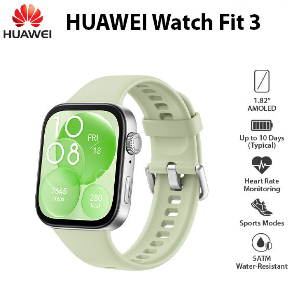Huawei Watch Fit 3 Original SmartBand AMOLED Batre Tahan Lama Olahraga Jam Pintar Fit3
