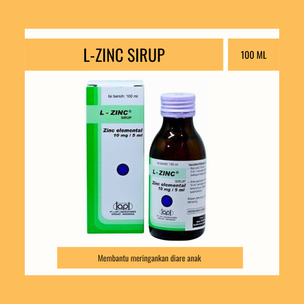 L ZINC SIRUP 100 ML - ZINC SULFATE SIRUP - MERINGANKAN DIARE ANAK