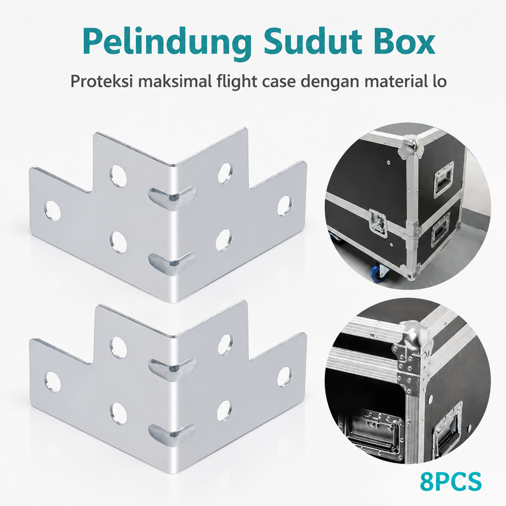 8pcs Siku L Pojok Siku Samping Hardcase 6 Lubang Hardcase Siku L Pojok Siku Samping Hardcase - Siku 