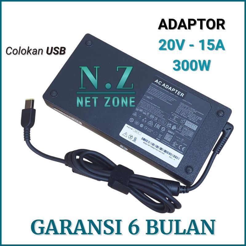 Charger Adapter Compatible For Legion 7 - 20V 15A ADL300SDC3A Slim 300W USB -NZONE