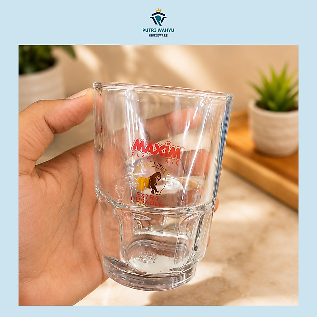 Gelas Kaca Maxim MK09TFB3-2 Tumbler 6 pcs Extra Durable Tempered Glass Original