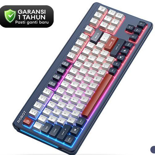 ROBOT RK50 Keyboard Wired Computer dengan Lampu Rainbow Kabel Dilepas Desain Ergonomis 89 Tombol - R
