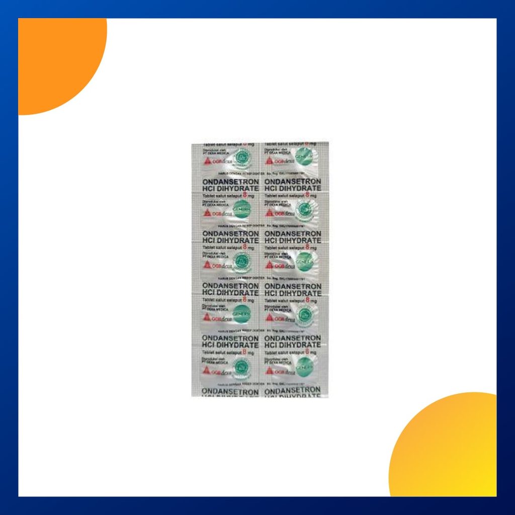 ONDANSETRON GENERIK DEXA 8 MG 1 STRIP @ 10 TABLET SALUT SELAPUT