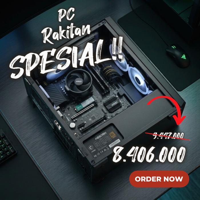 PC Rakitan Ryzen 5 5600GT 16GB SSD NVMe 512GB MSI B550M
