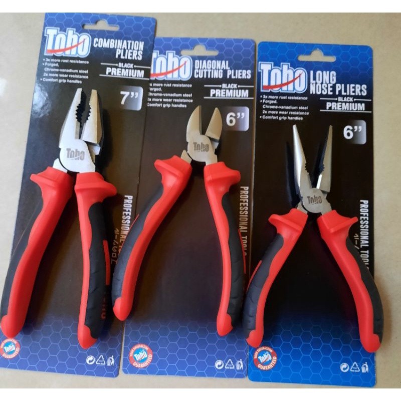 (1set)Tang Kombinasi 7 inch,6inch Tang Potong & Tang lancip Toho 3pcs