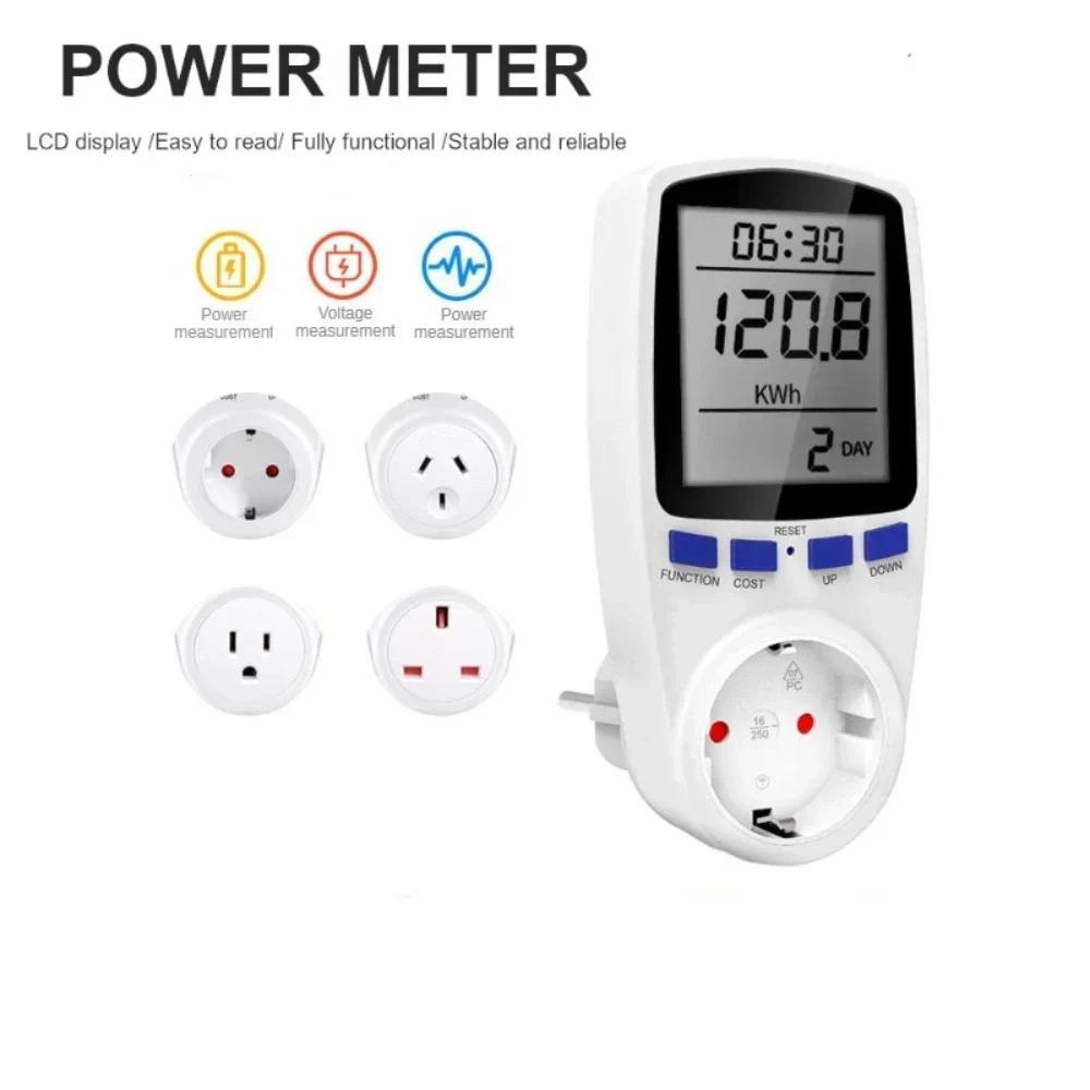 Naughty Bird gital Wattmeter AC 220V 110V Power Meter Electricy Consumption Energy Meter EU Plug Pow