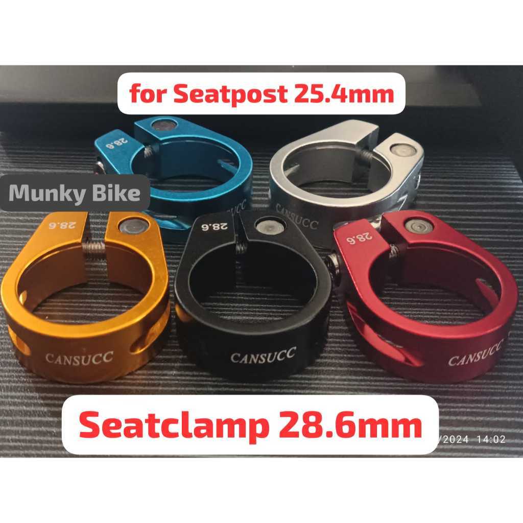Foto Cansucc Seatclamp Seat Clamp Klem 28.6 untuk Seatpost 25.4 mm Tiang sadel Sepeda