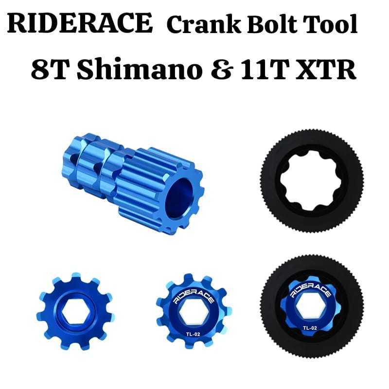 Foto Riderace Tool alat Kunci Pembuka Baut Crank Shimano XTR Arm kiri 8T 11T Hollowtech 2 HT2 BB Sepeda