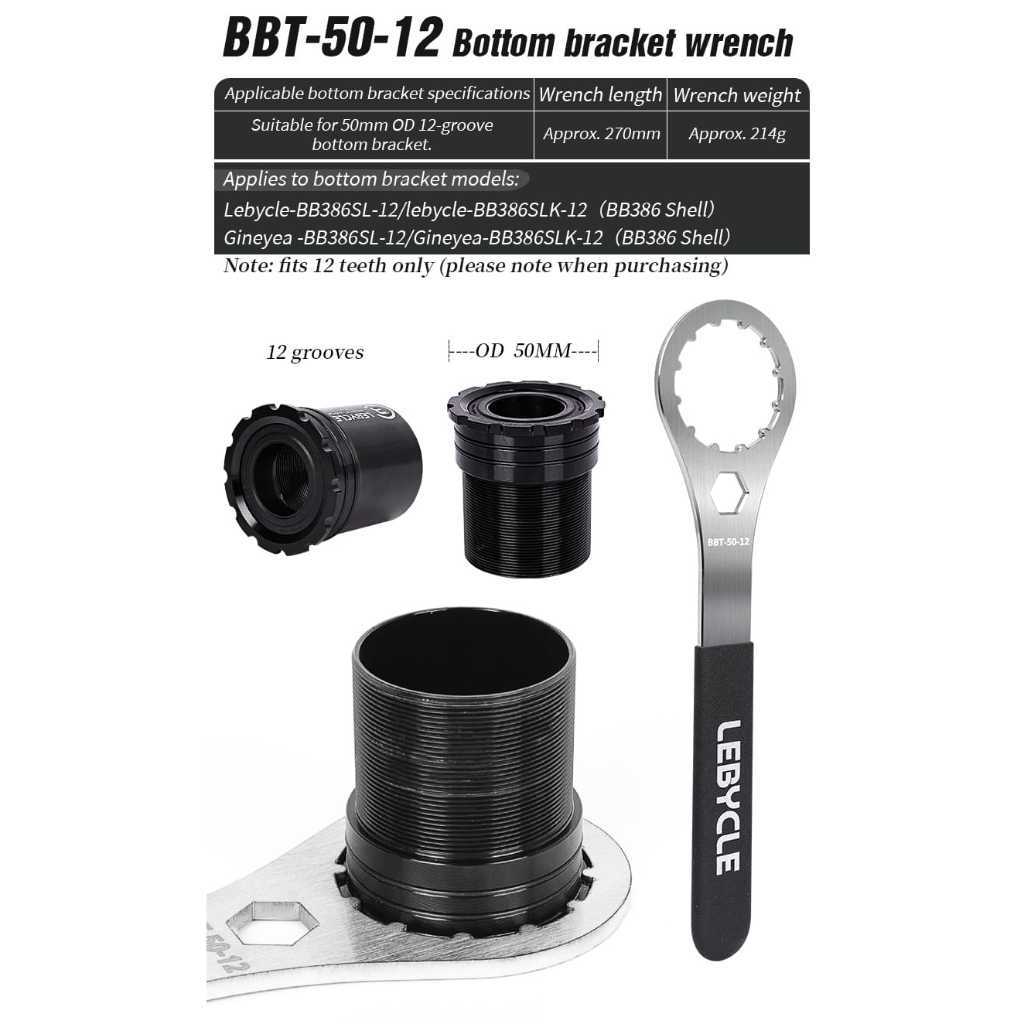 Foto Lebycle Tool Alat Kunci BBT-50 12 16 mm Bottom Bracket Diamater 50mm 12T 16T Alat Pasang BB HT2 Sepeda