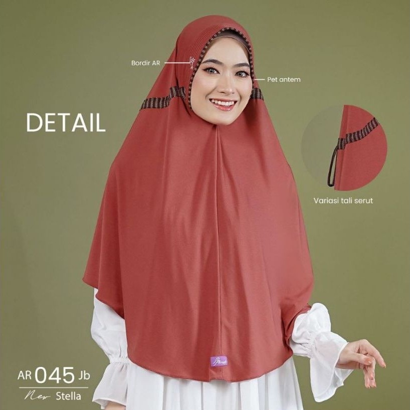 HIJAB JUMBO ARRAFI 045 JUMBO LIST GARIS HIJAB JUMBO ARRAFI
