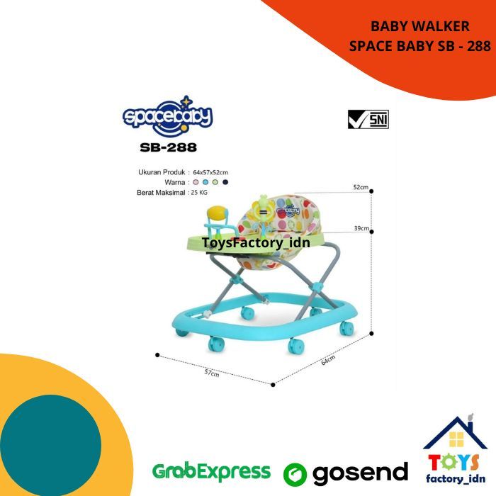 Spacebaby Baby Walker SB - 288 / Baby Walker / Apolo Bayi