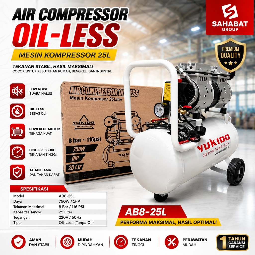 Mesin Kompresor Matrix 25 Liter 1 HP MTX125 MATRIX Air Compresor / Compressor Angin Listrik Portable