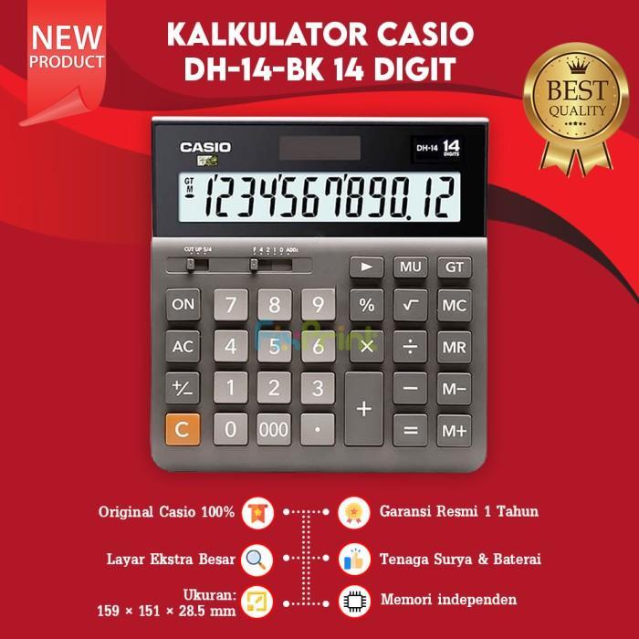 Best Seller Calculator Casio 10 / 16 / 12 / 14 Digit Kalkulator Dasar Garansi New - DH-14 14 Digit
