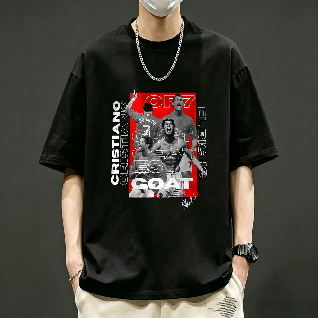 Kaos Pria Cristiano Ronaldo T Shirt Vintage Football Legend Manchester United Kaos Band Desain Retro