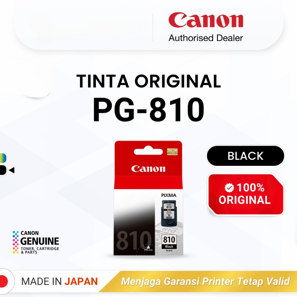 100% ORIGINAL Tinta Canon PG 810 Black - Printer iP2770 MP258 MP287 - Tinta Asli