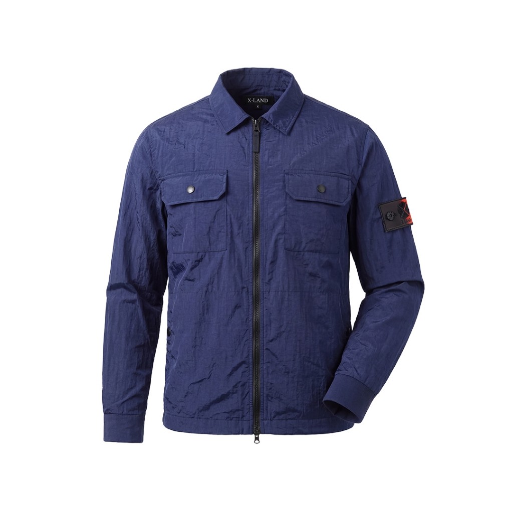 X - LAND Overtshirt Jacket Nylon Cringkle - Essen Navy Doff Terlaris