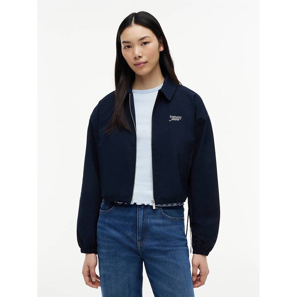 Tommy Jeans - Seersucker Drawstring Hem Relaxed Coach Jacket