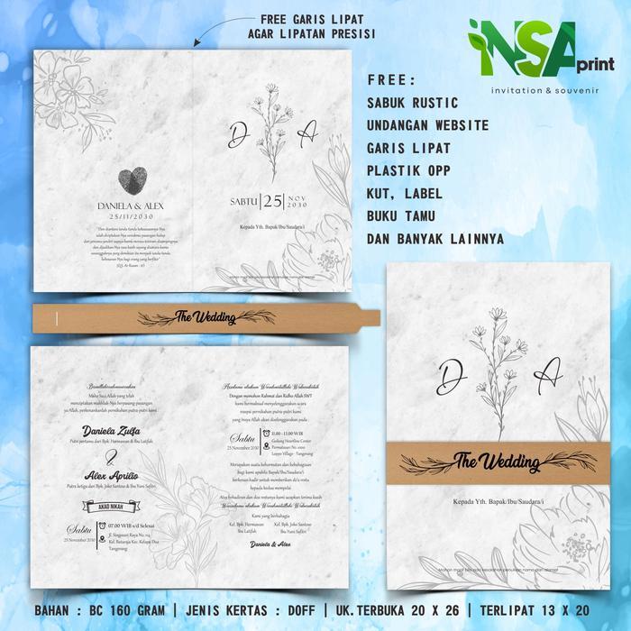 (50 Pcs) Undangan Pernikahan Sabuk Undangan Nikah Desain Rustic Produk Nsa Print Series Sabuk - USA
