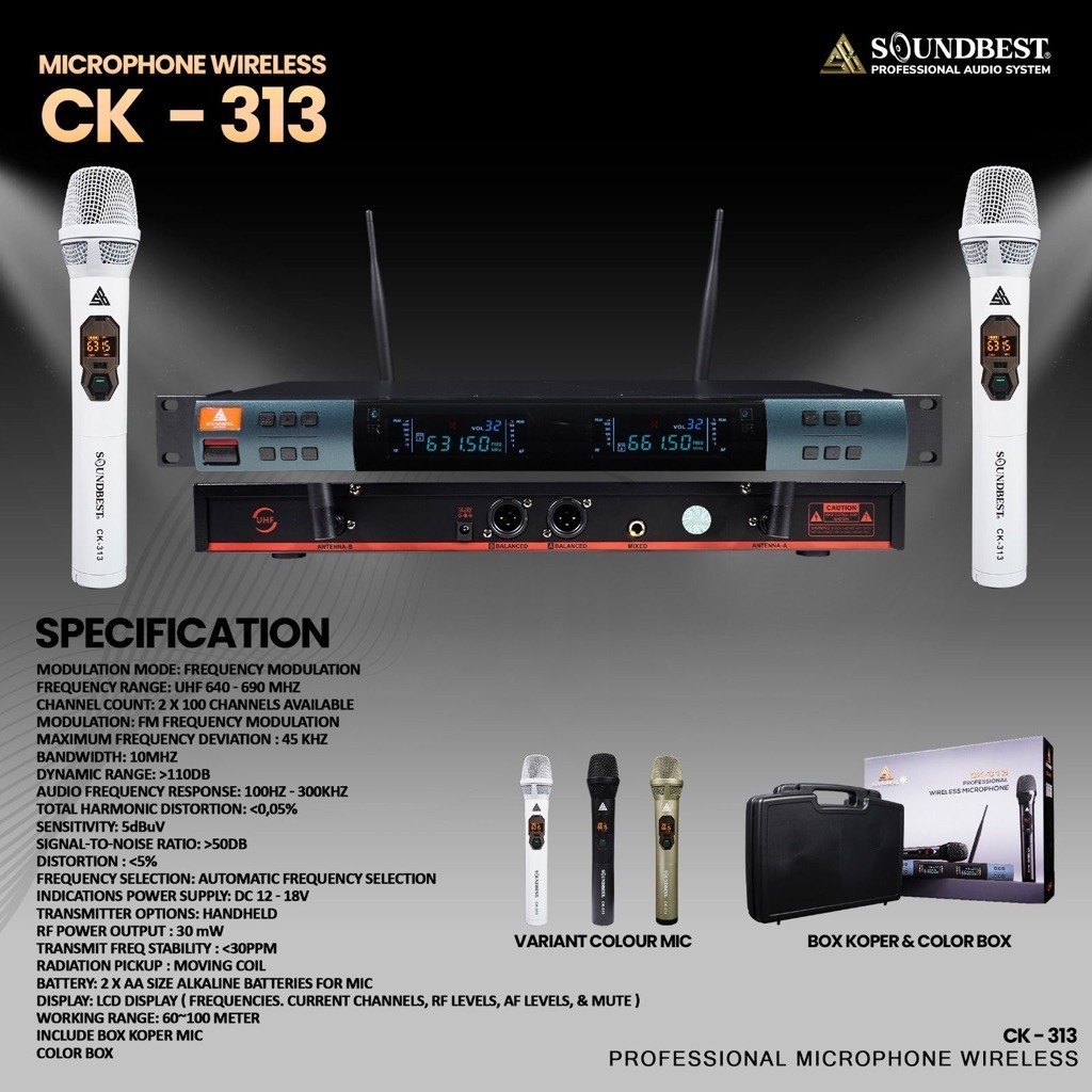 mic wireless soundbest ck 313 original free koper  SOUNDBEST CK313