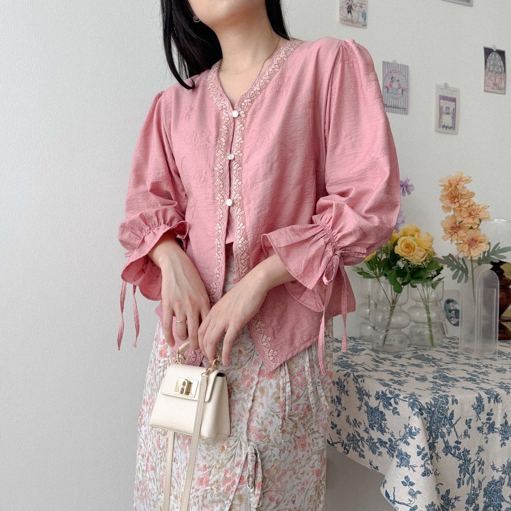 KANON - Ezra Kebaya Blouse - Blouse kebaya modern motif bordir bunga