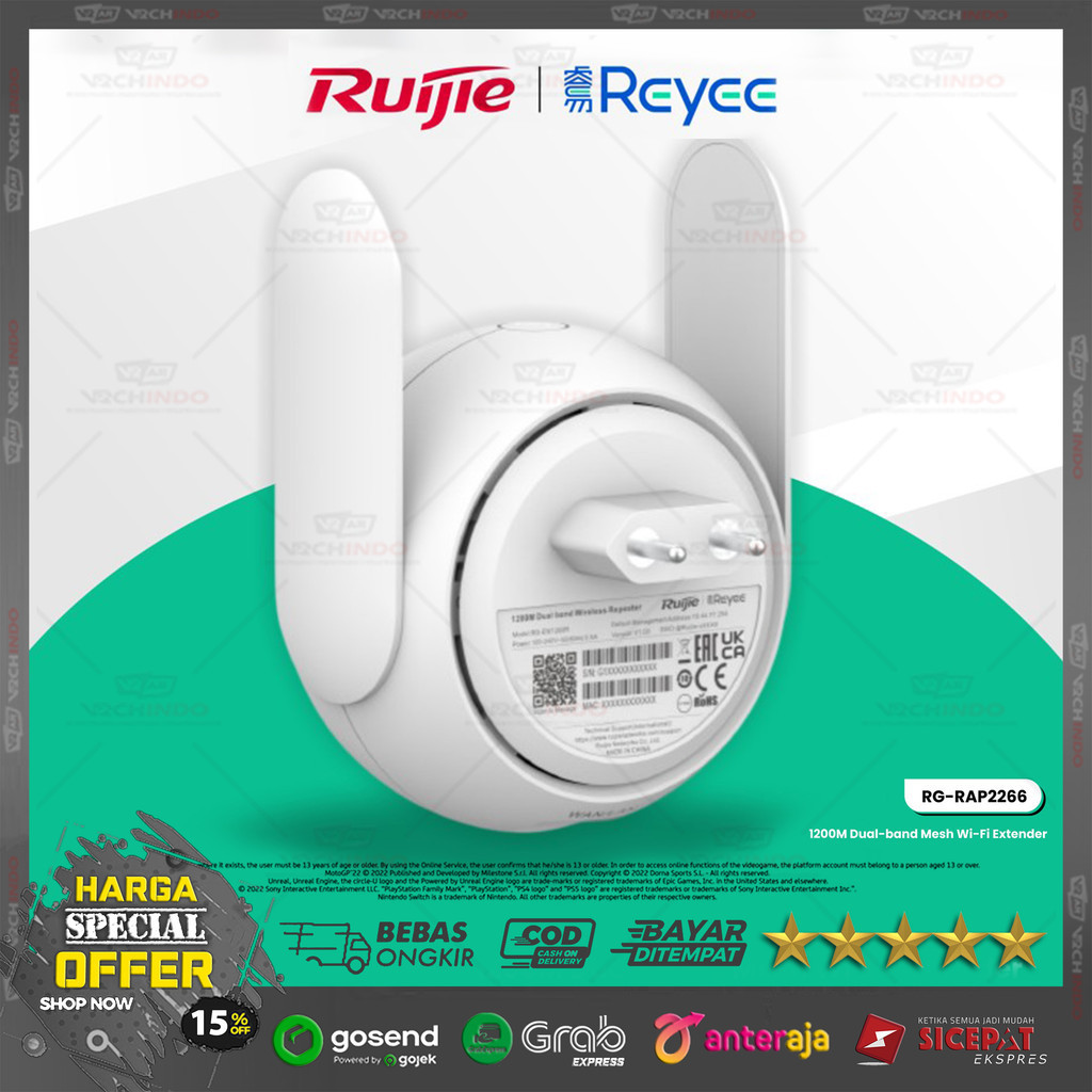 Reyee Ruijie RG-EW1200R 1200M Dual-band Mesh Wi-fi Extender 