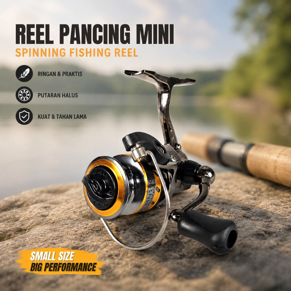 TaffSPORT Reel Pancing Mini Spinning Fishing Reel 4.31 100 - MN100