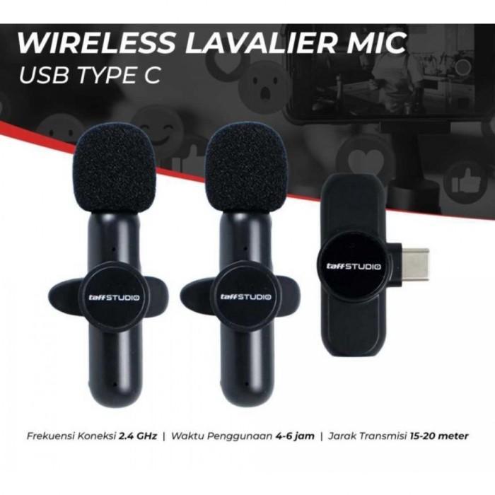Taffstudio Mic Clip On Wireless Dual 2 Mic USB Type C - Type C Android