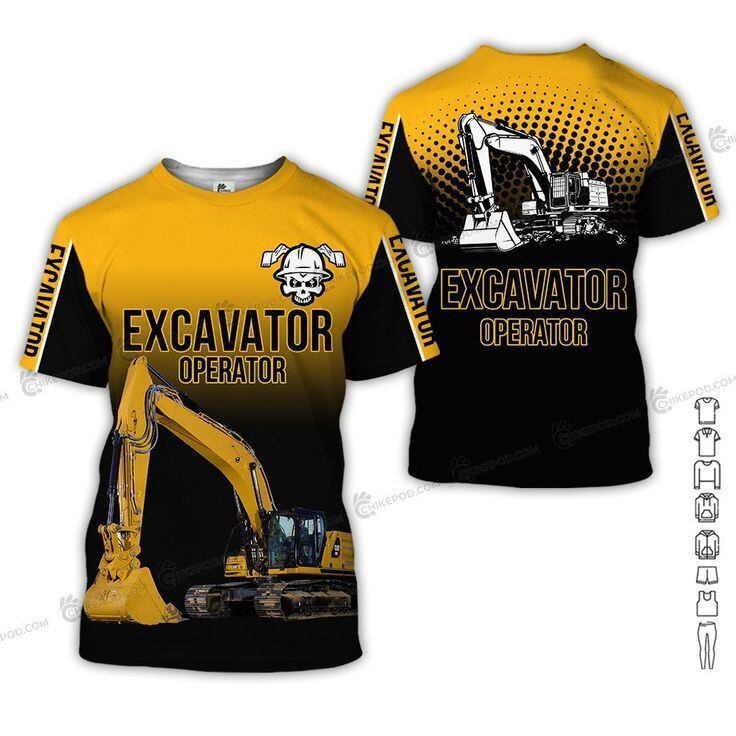 kaos excavator  full printing / kaos alat berat / kaos 3d doser / kals 3d oprator
