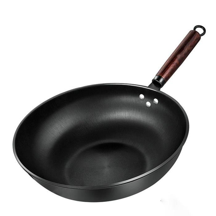 PROMO  QME Wajan Besi Hitam 34cm / Wajan Enamel Gagang Anti Gores Anti Karat Anti Lengket Kitchenwar