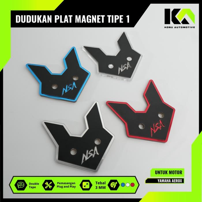 DUDUKAN PLAT NOMOR MAGNET KELINCI AEROX NEW/OLD Aksesoris motor Yamaha Aerox